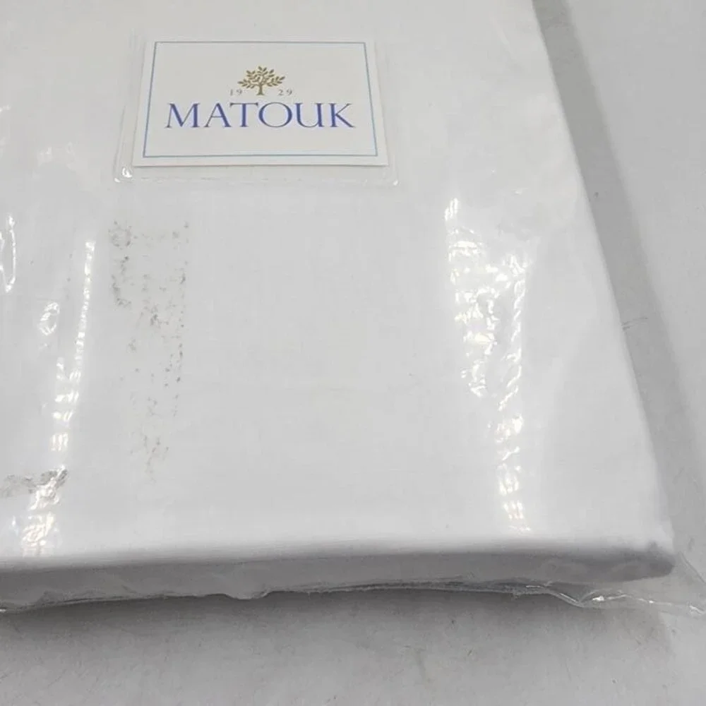 Matouk Linen Roman Fitted Sheet Unisex California King White